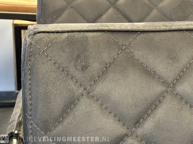 Set van 4 eetkamerstoelen, antraciet, ecoleer - afbeelding 4 van  4