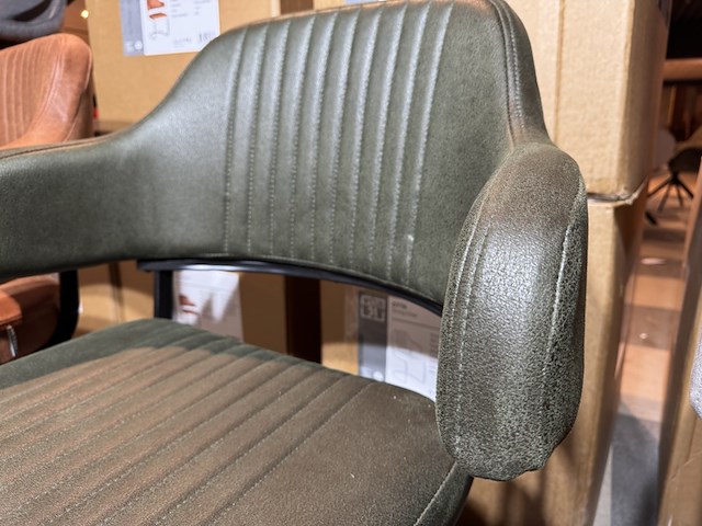 Set van 4 eetkamerstoelen, army microvezelstof, zwart metalen onderstel - afbeelding 4 van  4