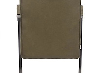 Set van 4 eetkamerstoelen, army microvezelstof, zwart metalen onderstel - afbeelding 2 van  5