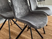 Set van 4 industriële eetkamerstoelen in antraciet antraciet / zwart - afbeelding 3 van  6