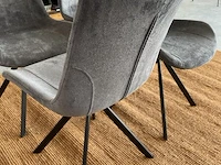 Set van 4 industriële eetkamerstoelen in antraciet antraciet / zwart - afbeelding 4 van  6