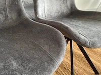 Set van 4 industriële eetkamerstoelen in antraciet antraciet / zwart - afbeelding 5 van  6