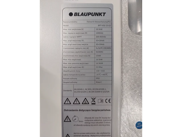 Set van 45 black ja solar jam60s20 375/mr zonnepanelen en 1 blaupunkt bpt-v03-15.0 omvormer (3-fase) - afbeelding 2 van  11