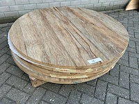 Set van 5 stuks eiken tafelbladen rond - afbeelding 2 van  4