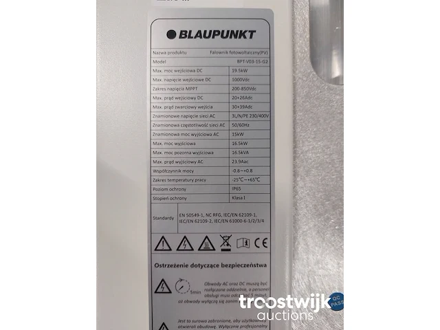 Set van 50 astronergy chsm6610m(dg)/f-310 glas-glas zonnepanelen en 1 blaupunkt bpt-v03-15.0 omvormer (3-fase) - afbeelding 9 van  11