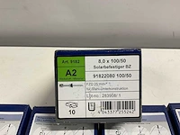 Set van 50 ibc topfix2000 rvs zelfdraadsnijdende stokbouten tbv zonnepanelen (8/m10x100/50) - afbeelding 2 van  4