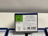 Set van 50 ibc topfix2000 rvs zelfdraadsnijdende stokbouten tbv zonnepanelen (8/m10x100/50) - afbeelding 2 van  4