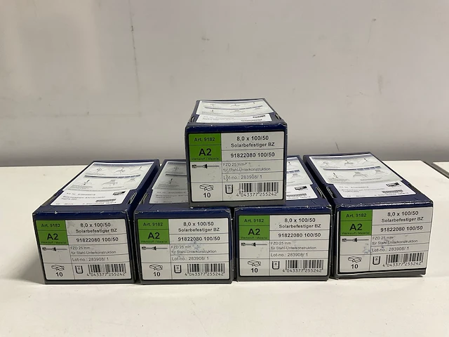 Set van 50 ibc topfix2000 rvs zelfdraadsnijdende stokbouten tbv zonnepanelen (8/m10x100/50) - afbeelding 3 van  4