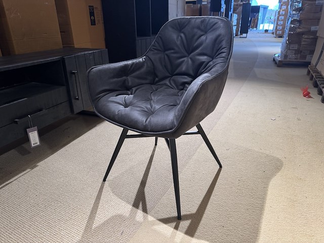 Set van 6 eetkamerstoelen, antraciet - afbeelding 1 van  5