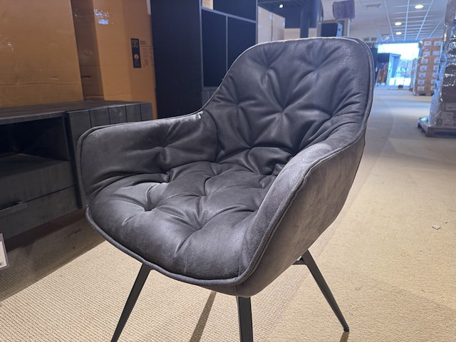 Set van 6 eetkamerstoelen, antraciet - afbeelding 2 van  5