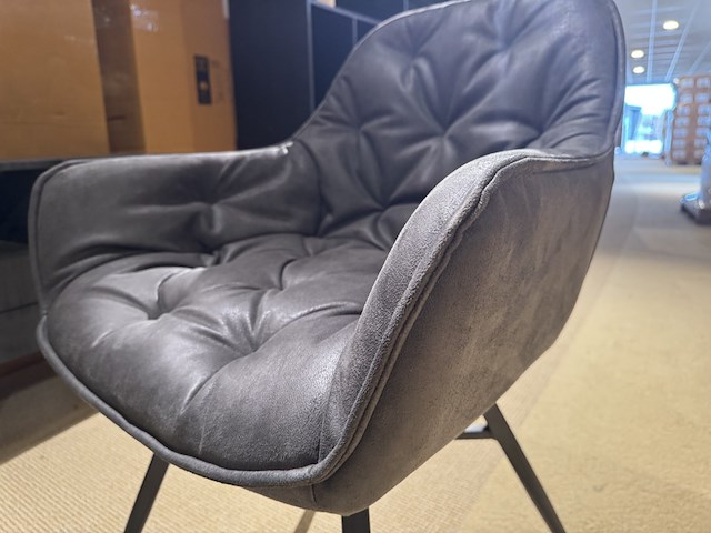 Set van 6 eetkamerstoelen, antraciet - afbeelding 3 van  5