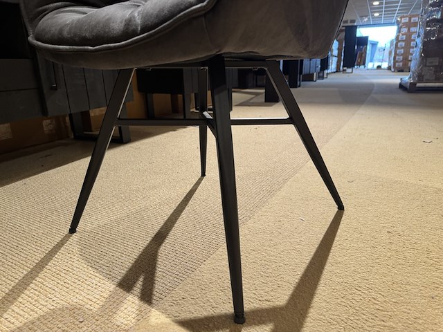 Set van 6 eetkamerstoelen, antraciet - afbeelding 4 van  5