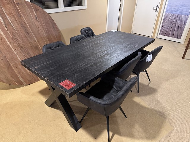 Set van 6 eetkamerstoelen, antraciet - afbeelding 5 van  5