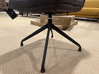 Set van 6 eetkamerstoelen ky, antraciet microvezelstof, zwart metalen poot - afbeelding 4 van  4