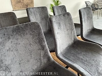 Set van 6 industriële eetkamerstoelen in antraciet antraciet / zwart - afbeelding 2 van  8