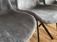 Set van 6 industriële eetkamerstoelen in antraciet antraciet / zwart - afbeelding 6 van  8