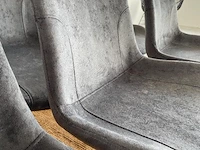 Set van 6 industriële eetkamerstoelen in antraciet antraciet / zwart - afbeelding 8 van  8