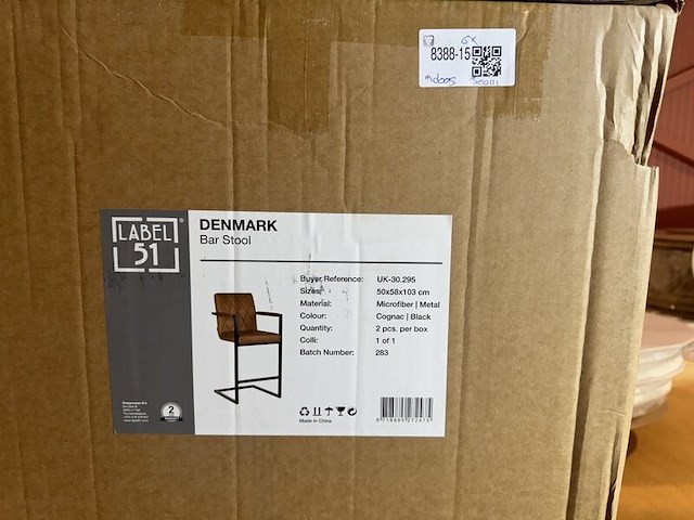 Set van 6 stoelen label 51, cognac - afbeelding 4 van  4