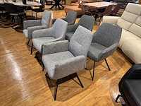 Set van 6 verschillende eetkamerstoelen grijs/antraciet - afbeelding 3 van  6