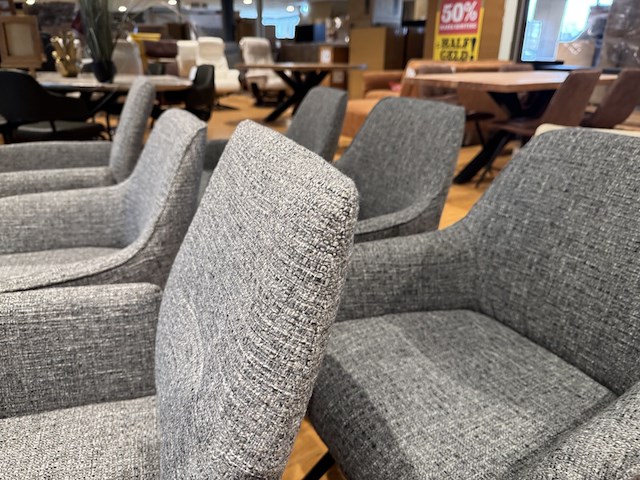 Set van 6 verschillende eetkamerstoelen grijs/antraciet - afbeelding 5 van  6