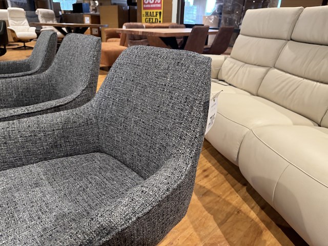 Set van 6 verschillende eetkamerstoelen grijs/antraciet - afbeelding 6 van  6