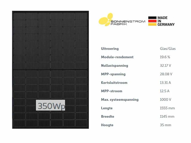 Set van 8 zonnepanelen (350 wp) met solax omvormer, x1 mini 2.5 g4s omvormer (1-fase) 2,5 kw - afbeelding 2 van  10