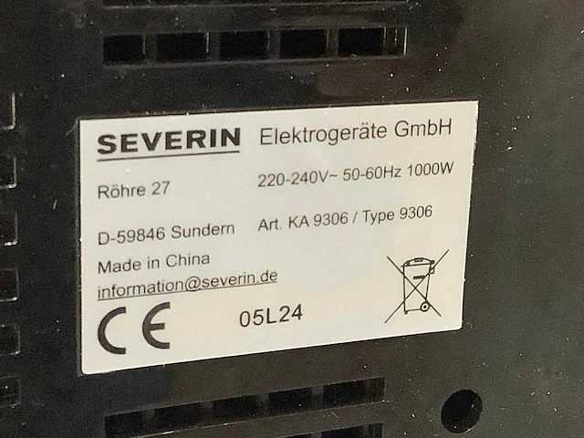 Severin - ka 9306 - filterkoffiezetapparaat - afbeelding 7 van  7