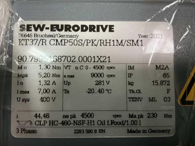 Sew-eurodrive elektromotor “ongebruikt” (3x) - afbeelding 7 van  15