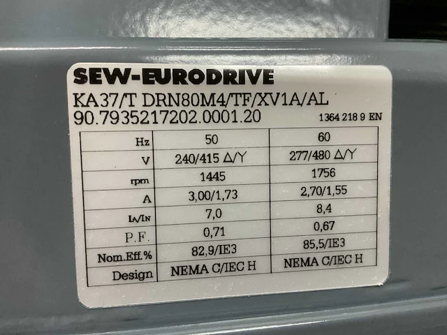 Sew-eurodrive elektromotor “ongebruikt” (3x) - afbeelding 15 van  15