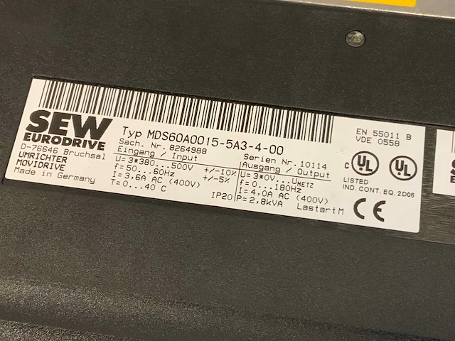 Sew eurodrive mds60a0015-5a3-4-00 inverter (2x) - afbeelding 4 van  24