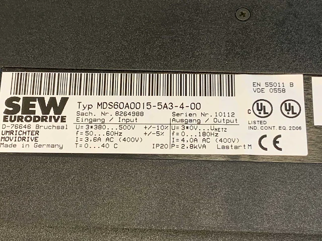 Sew eurodrive mds60a0015-5a3-4-00 inverter - afbeelding 2 van  11