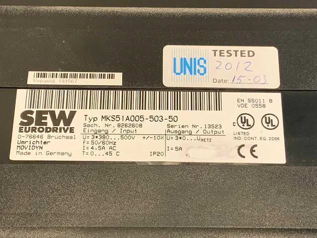 Sew eurodrive mks51a005-503-50 inverter - afbeelding 4 van  12
