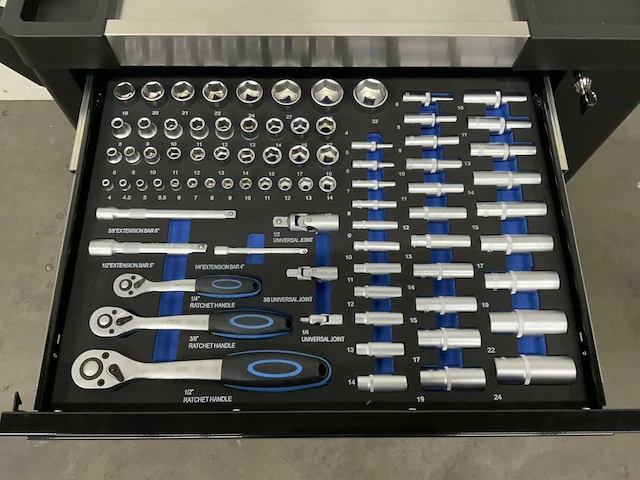 Sg tools - 7 drawers tool cabinet edge zwart - gereedschapswagen - afbeelding 6 van  11