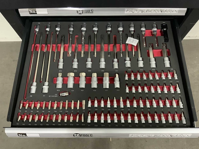 Sg tools - gereedschapswagen 7 laden incl 257 pcs - afbeelding 8 van  11