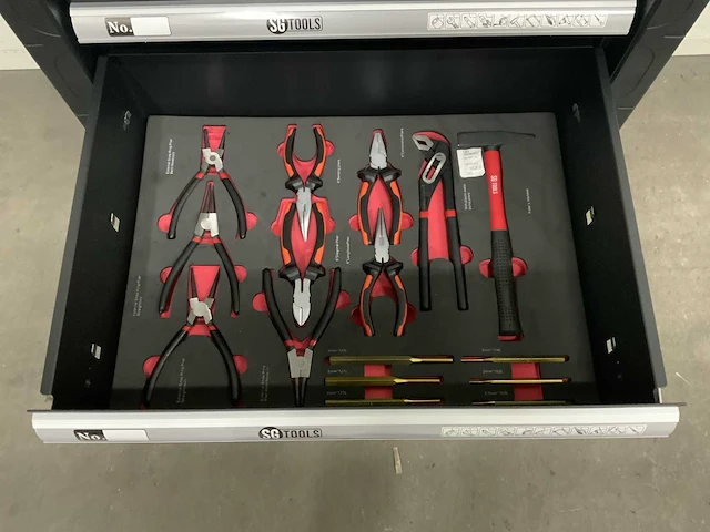 Sg tools - gereedschapswagen 7 laden incl 257 pcs - afbeelding 2 van  11