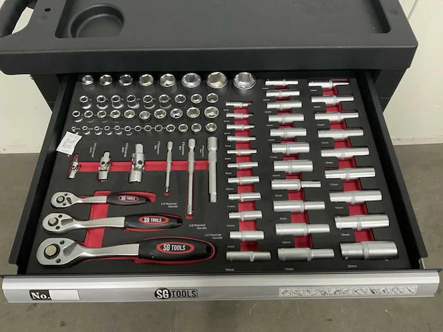 Sg tools - gereedschapswagen 7 laden incl 257 pcs - afbeelding 7 van  11