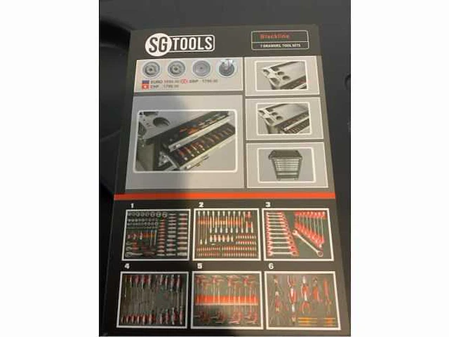Sg tools 257 stuks gereedschapswagen - afbeelding 4 van  14