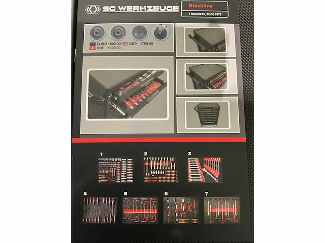 Sg werkzeuge - blackline - 2025 - 266 stuks - gereedschapswagen - afbeelding 14 van  23