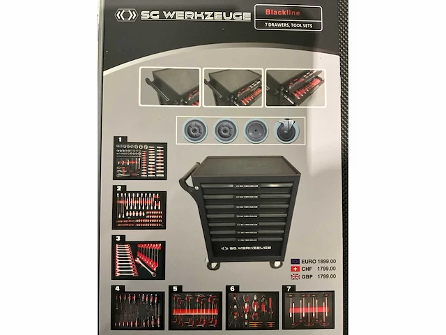Sg werkzeuge - blackline - 2025 - 266 stuks - gereedschapswagen - afbeelding 15 van  23