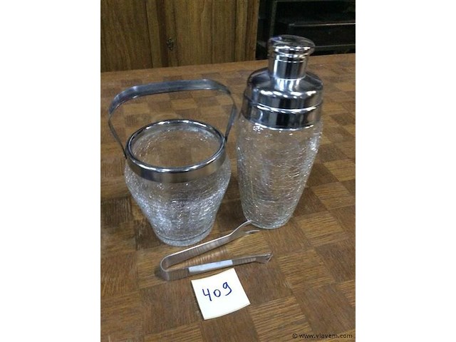 Shaker + ijsemmer met tang - afbeelding 1 van  2