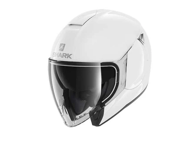 Shark citycruiser dual blank white silver glossy w01 xs motorhelm - afbeelding 1 van  2