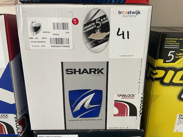 Shark spartan 1.2 priona wbr white xxl motorhelm - afbeelding 2 van  2