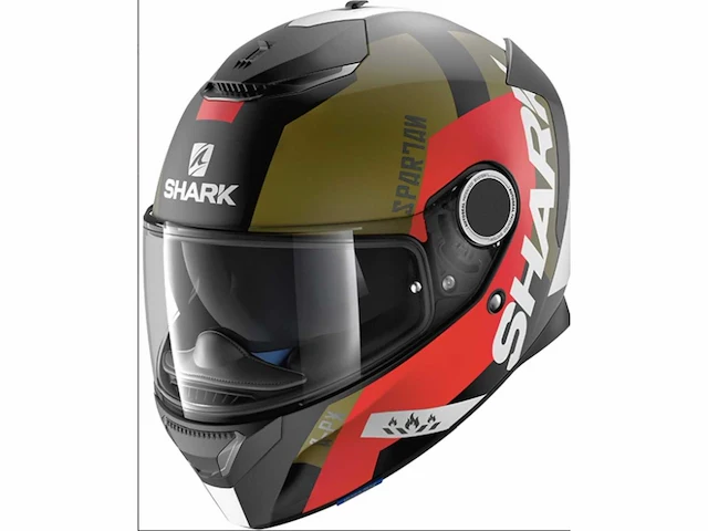 Shark spartan apics krg matt black red green xxl motorhelm - afbeelding 1 van  2