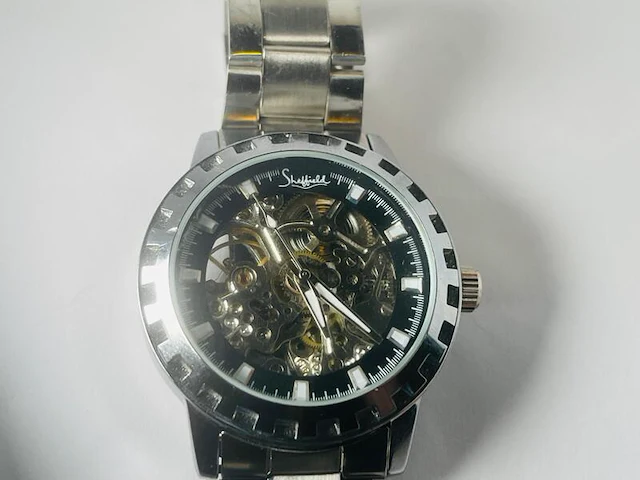 Sheffield automatisch herenhorloge - skeleton watch - afbeelding 5 van  7
