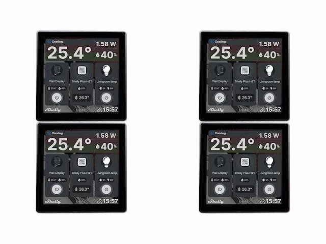 Shelly wall display muur-touchdisplay wifi | shelly pro 3em elektriciteitsmeter wifi, bluetooth - afbeelding 1 van  2