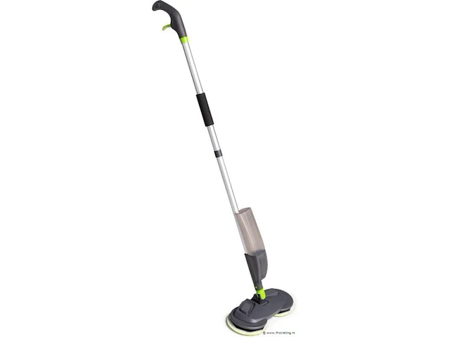 Shine cyclonic mop dweilsysteem met sprayer - roterende dweil met 2-delige steel en spraysysteem – voor alle harde vloeren - grijs/groen - afbeelding 1 van  2