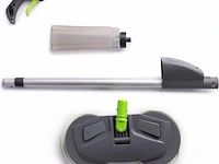 Shine cyclonic mop dweilsysteem met sprayer - roterende dweil met 2-delige steel en spraysysteem – voor alle harde vloeren - grijs/groen - afbeelding 2 van  2
