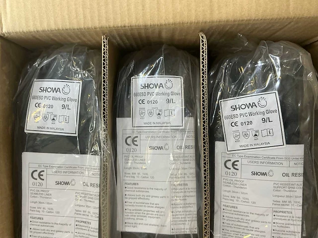 Showa 660esd pvc werkhandschoen (120x) - afbeelding 4 van  4