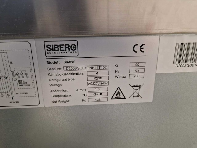Sibero - koelwerkbank - 4 deuren - 230v - afbeelding 3 van  3