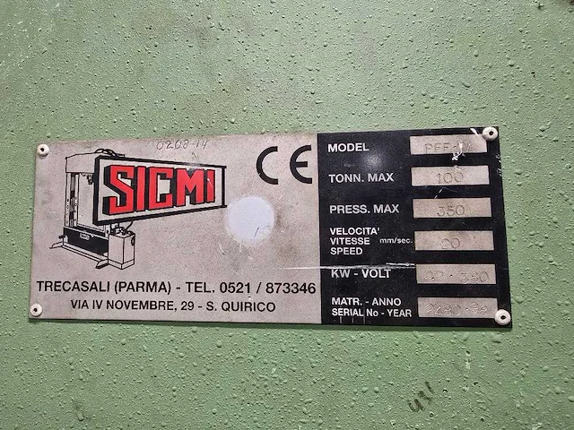Sicmi - 1998 - pff-v - hydraulische pers - afbeelding 19 van  19